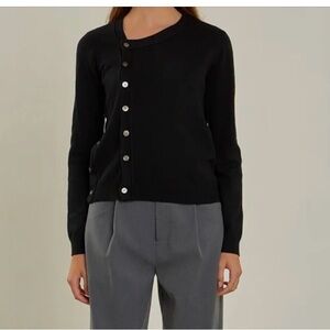 Endless Rose Double Placket Asymmetric Knit Cardigan